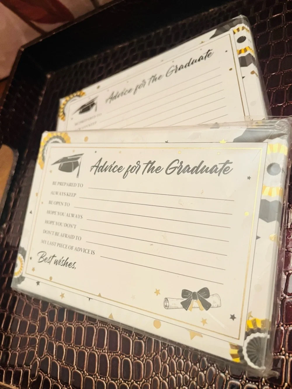 Graduation Advice Cards – 2 packs (Approx. 50 ea.) Gold & Black Accents NWOT